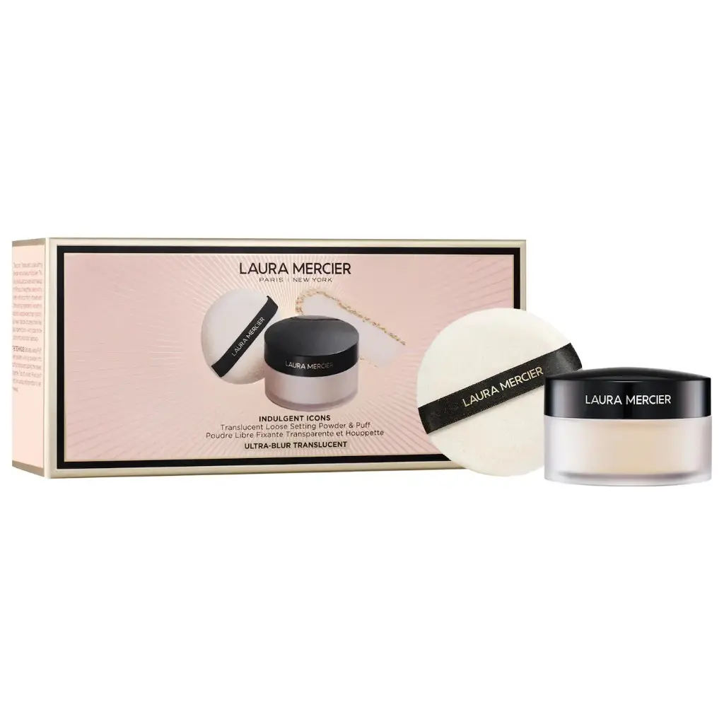 [08070100] Indulgent Icons Ultra-Blur Translucent Loose Setting Powder & Velour Puff Duo Gift Set