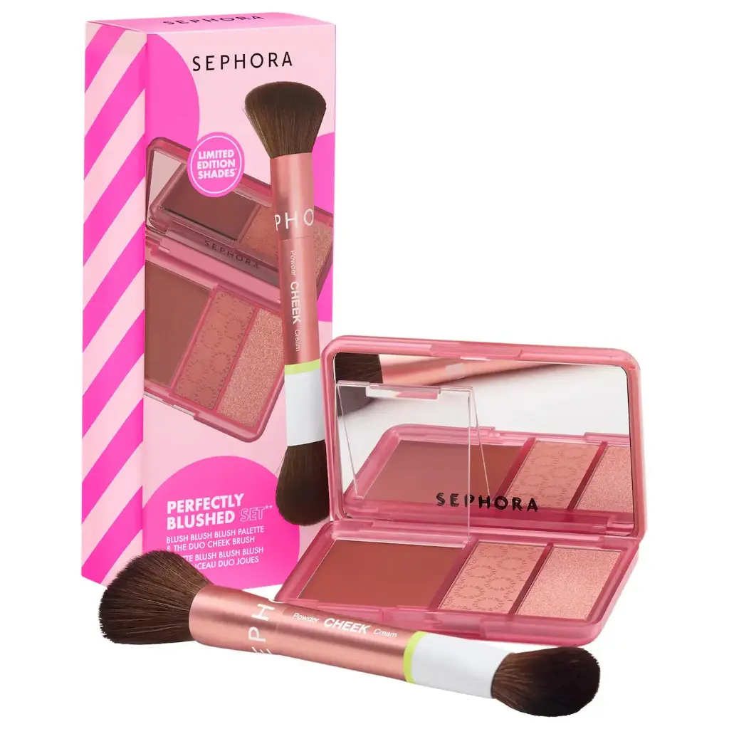 [08130400] Perfectly Blushed Makeup Blush and Brush Set