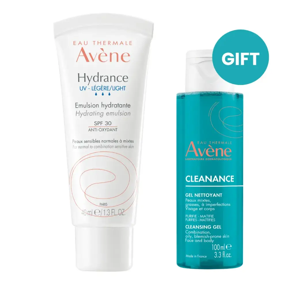 "Buy Avène Hydrance UV Light SPF 30 Emulsion Get Cleanance Gel 100ML Hydra Matte Protection" 