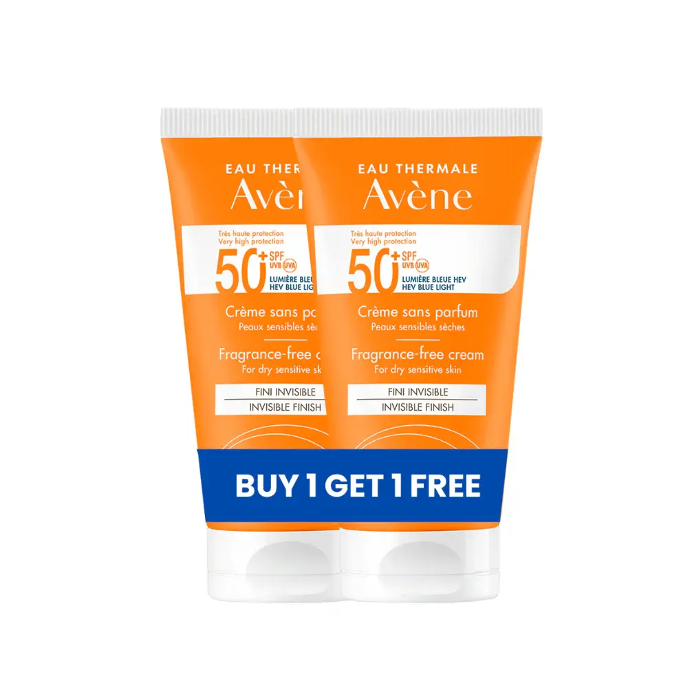 Buy 1 Get 1 Avène Fragrance-free cream SPF50+ Sunscreen 50ml  For Dry Sensitive Skin