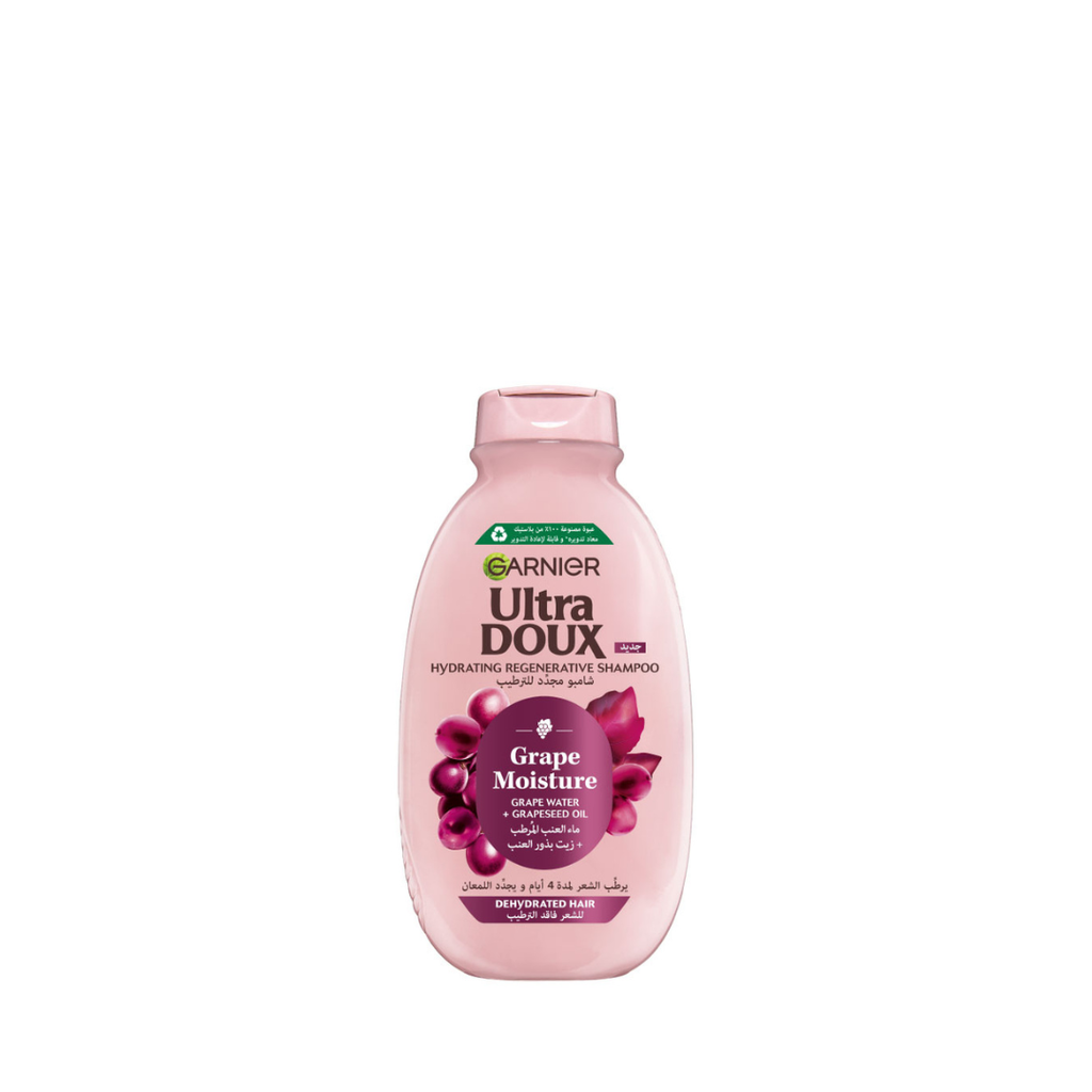 Garnier Ultra Doux Grape Moisture Hydrating Regenerative Shampoo for Dehydrated Hair With Hydrating Grape Water + Antioxidant Grapeseed Oil