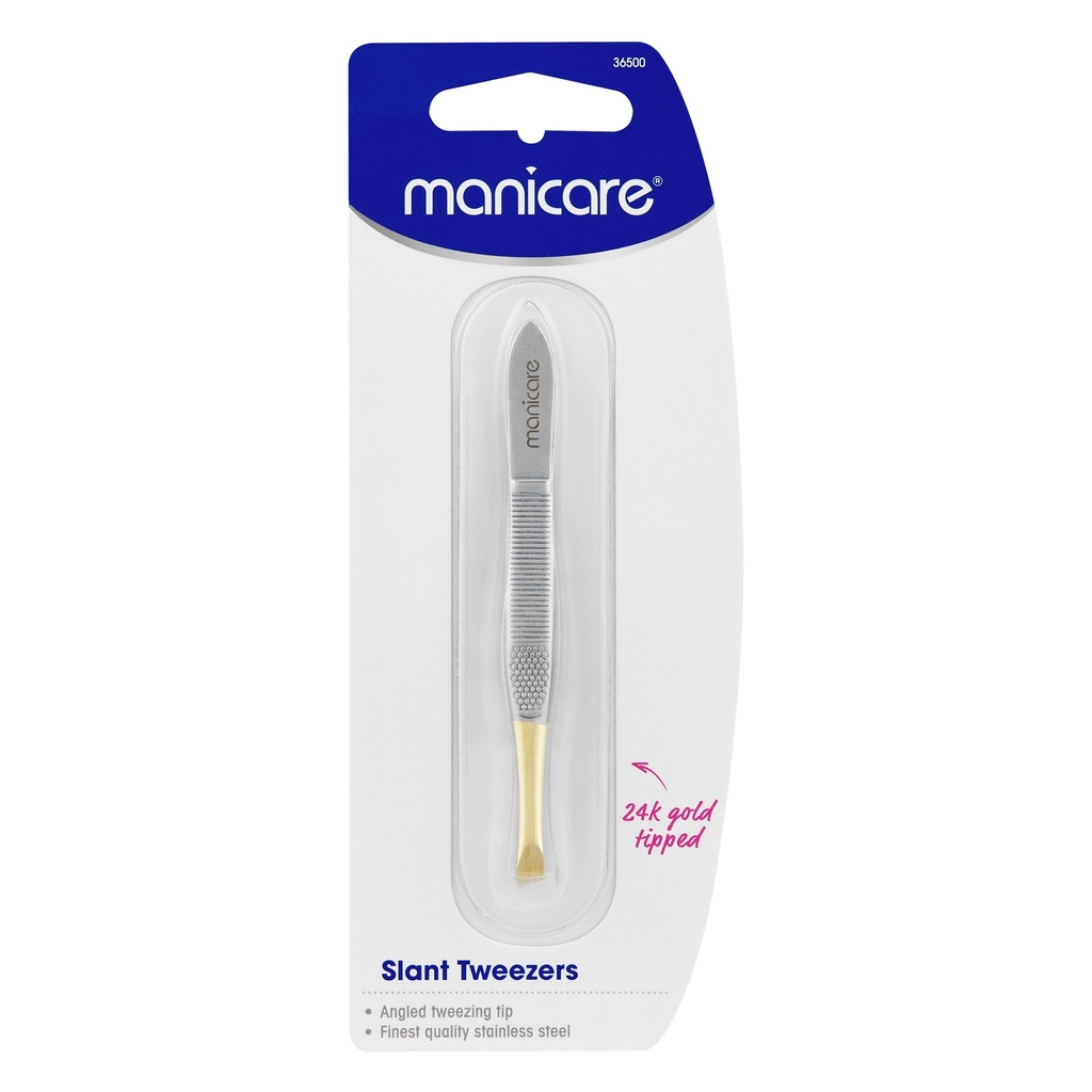 [36500] Manicare Slant Tweezers, Gold Tipped