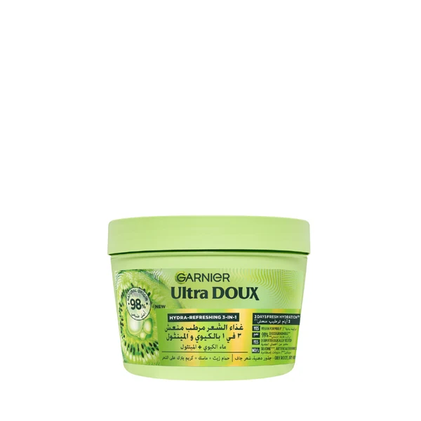 Garnier Ultra Doux Hair Food Kiwi Hydrating Hair Mask for Oily Roots & Dry Hair 390ml