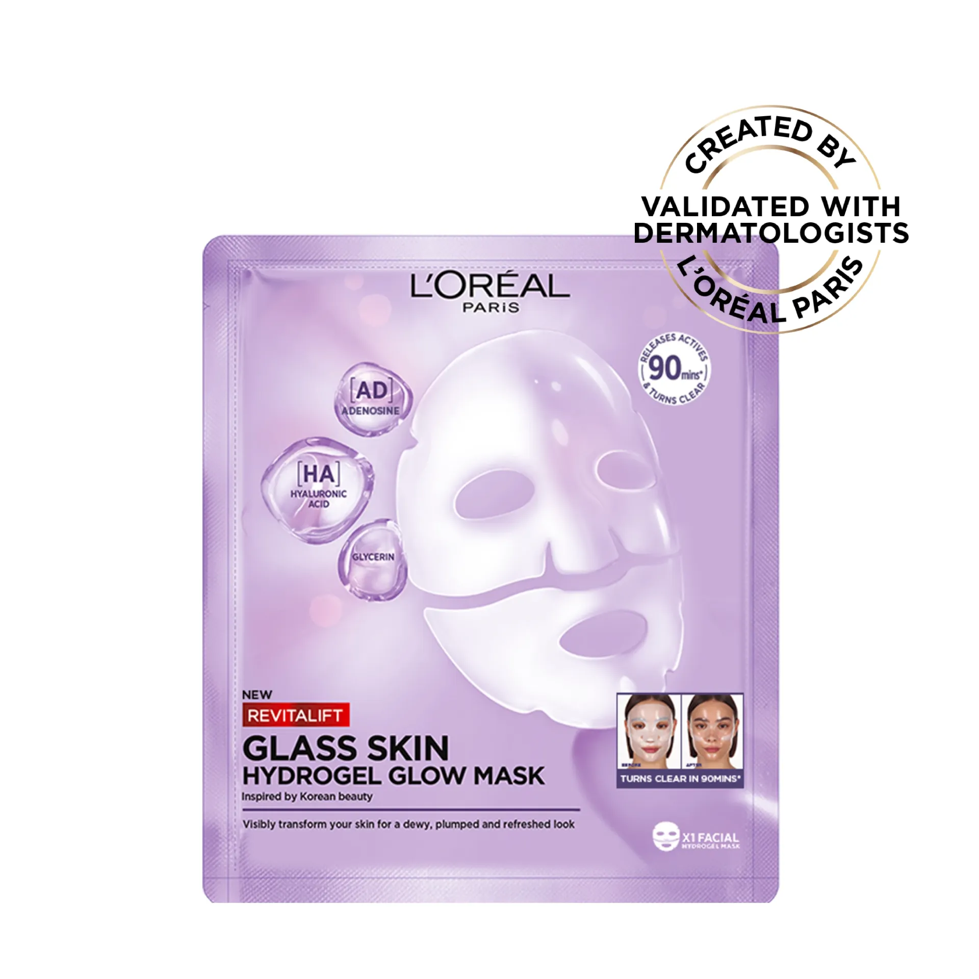 Revitalift Glass Skin Hydrogel Glow Mask
