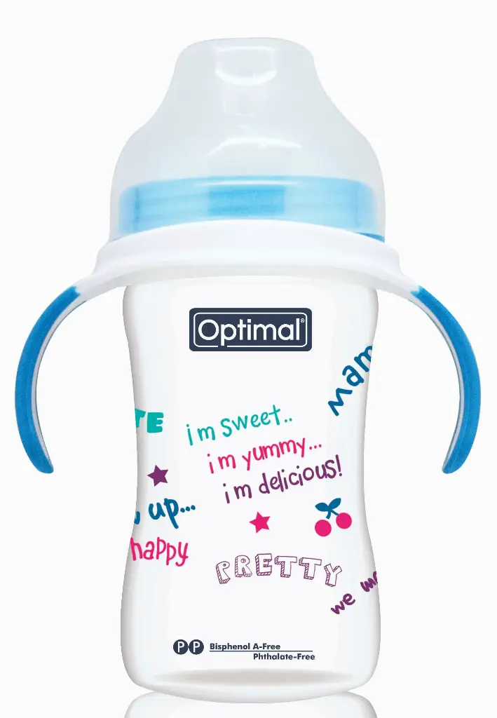 [05020104-Blue] Extra Wide Neck Feeding Bottle With Handle 240ml (Blue)