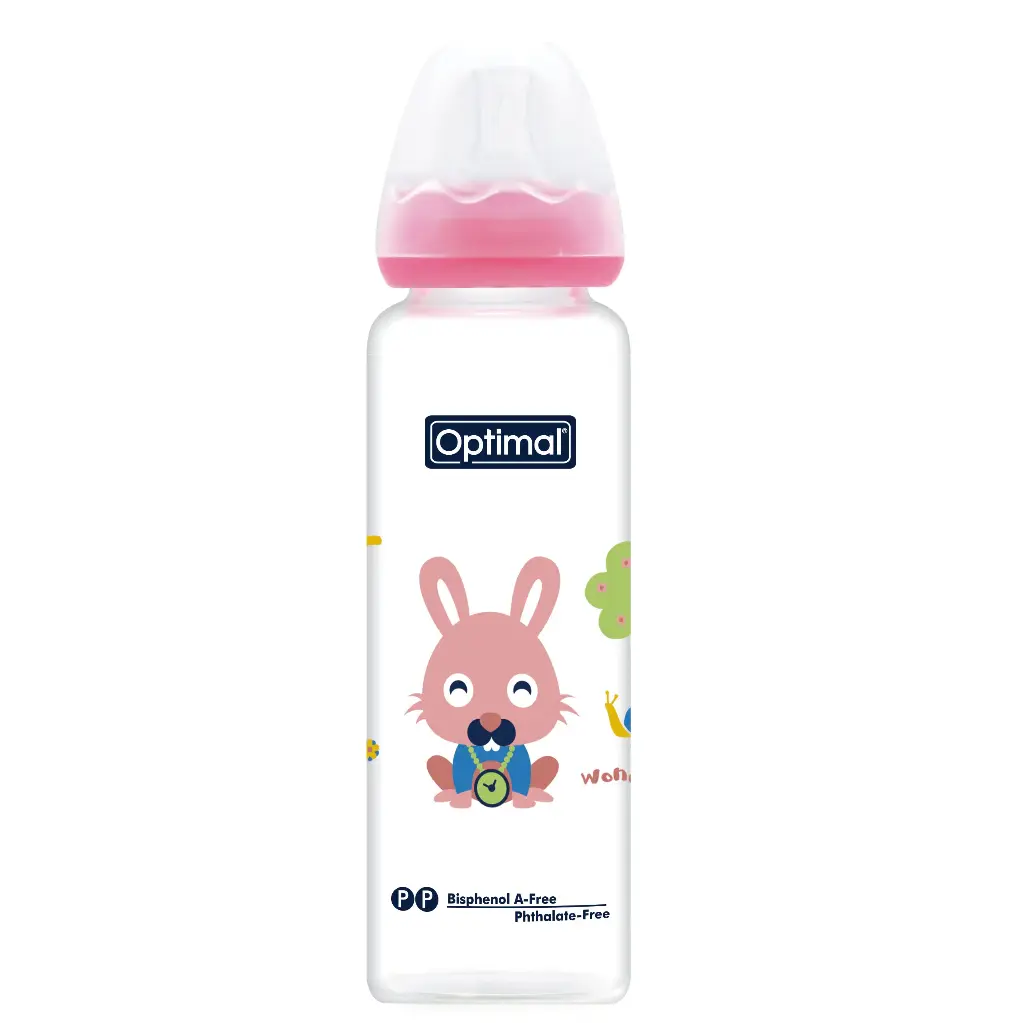 [05020125-Pink] GLASS FEEDING BOTTLE 240ML (Pink)