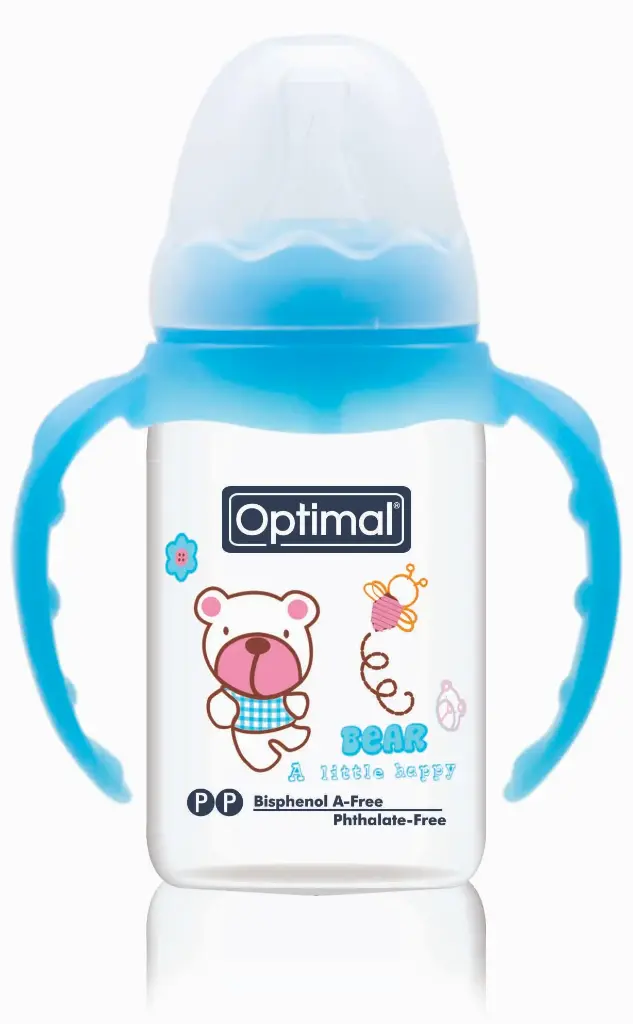 [05020133-Blue] Narrow Neck Feeding Bottle With Handle 140 ML (Blue)