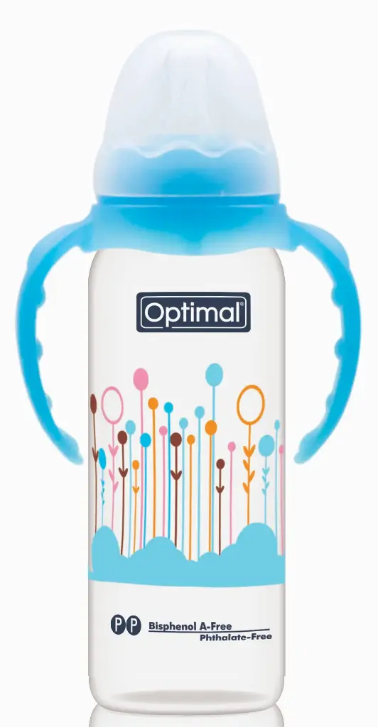 [05020135-Blue] Narrow Neck Feeding Bottle With Handle 240 ML (Blue)
