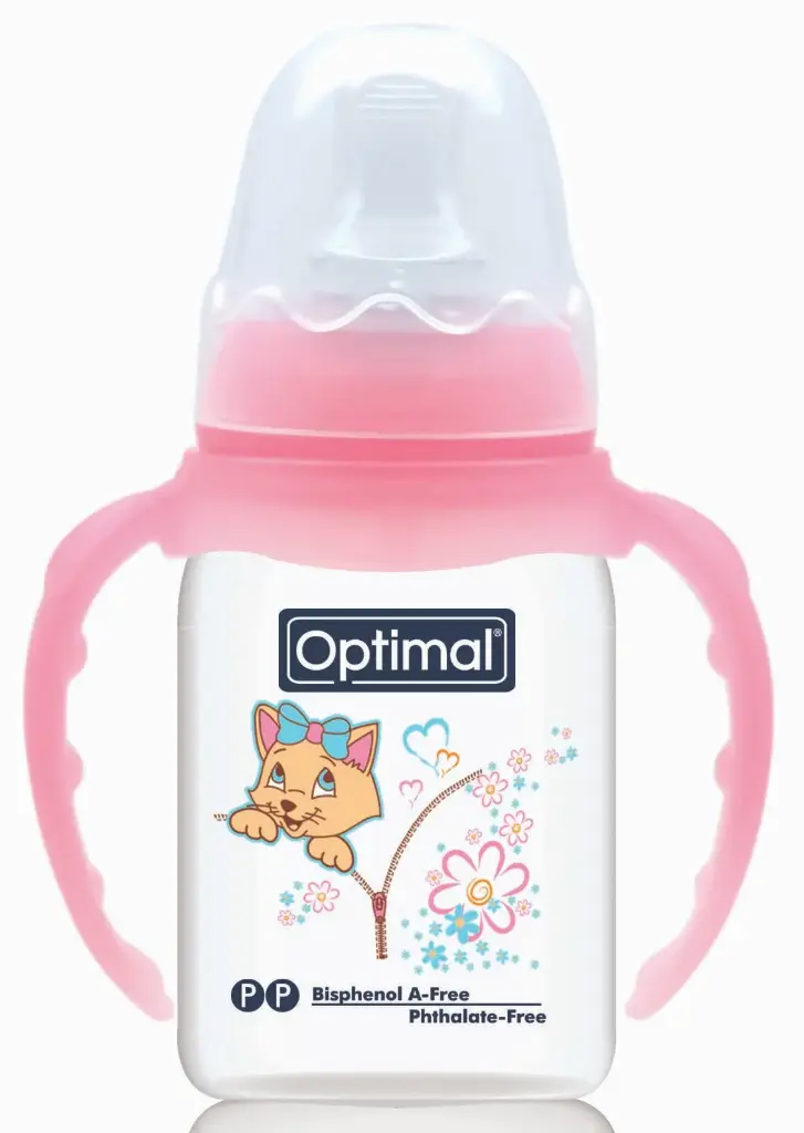 Narrow Neck Orthodontic Feeding Bottle With Handle 140ml