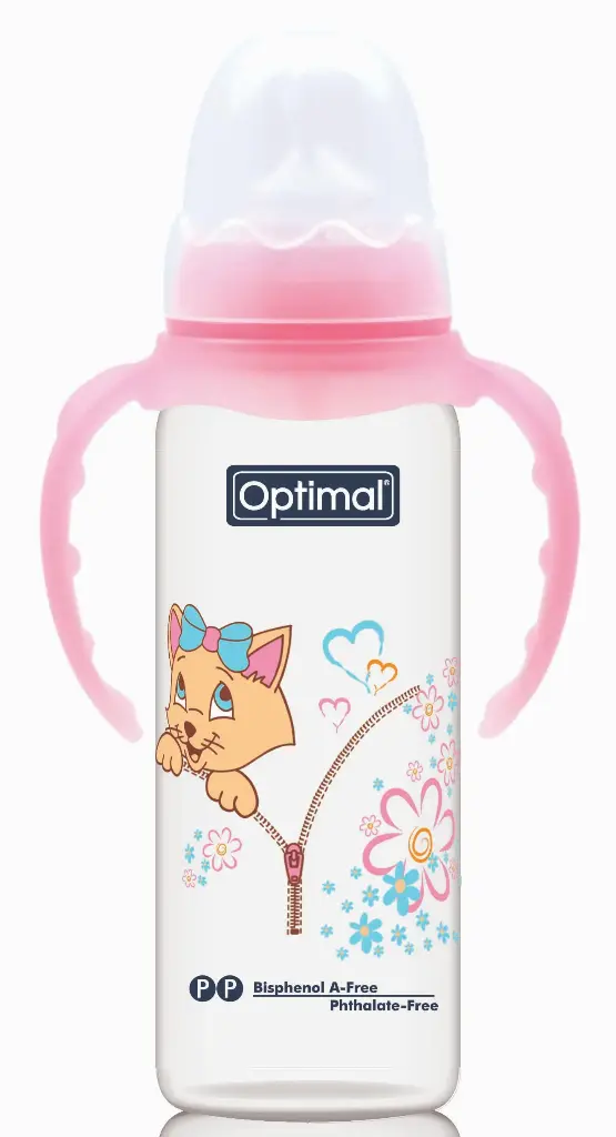 Narrow Neck Orthodontic Feeding Bottle With Handle 240ml