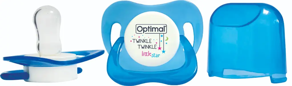 [05020322-Blue] Round Nipple Silicone Pacifier 6+ (Blue)