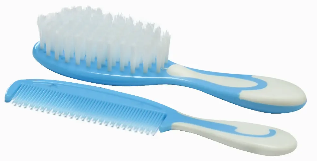 [05030204-Blue] HAIR BRUSH AND COMB SET (Blue)