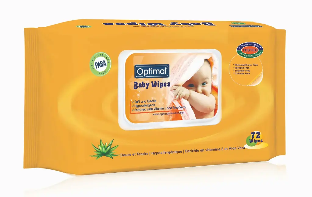 Baby Wipes With Plastic Lid Orange