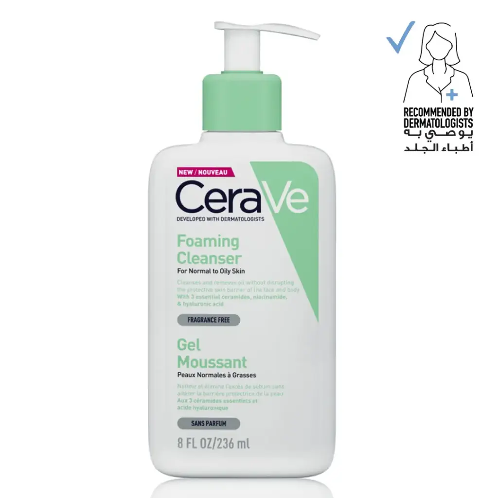Cerave Foaming Cleanser for Normal to Oily Skin with Hyaluronic Acid 