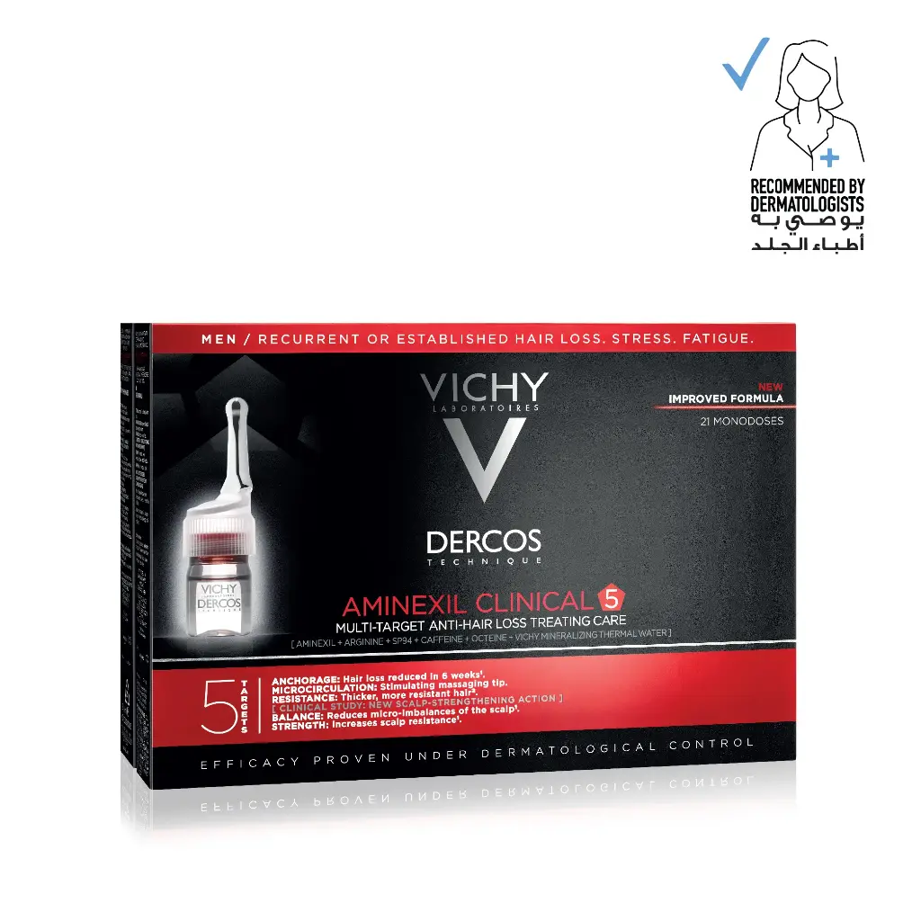 [03050101-Men] Dercos Aminexil Clinical 5 Anti-Hair Fall Treatment Doses 6 ml (Men)