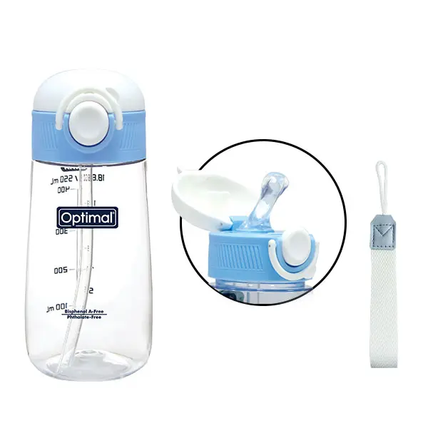 [05020221-Blue] TRITAN SILICONE STRAW CUP 550ML (Blue)