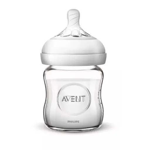 [05020143] Natural Glass Baby Bottle 120ml 0m+
