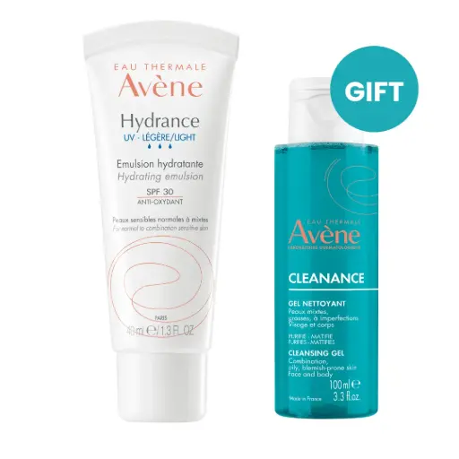 [01100116] "Buy Avène Hydrance UV Light SPF 30 Emulsion Get Cleanance Gel 100ML Hydra Matte Protection" 