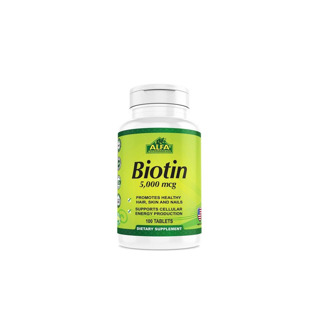 Biotin 5000 mcg 100 Tablets