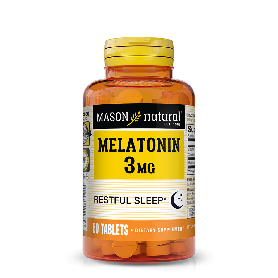 [IN023755] Natural Melatonin 3 Mg with B6 and Calcium - Natural Sleep Aid Supports Healthy Sleep & Rest 60 Tablets