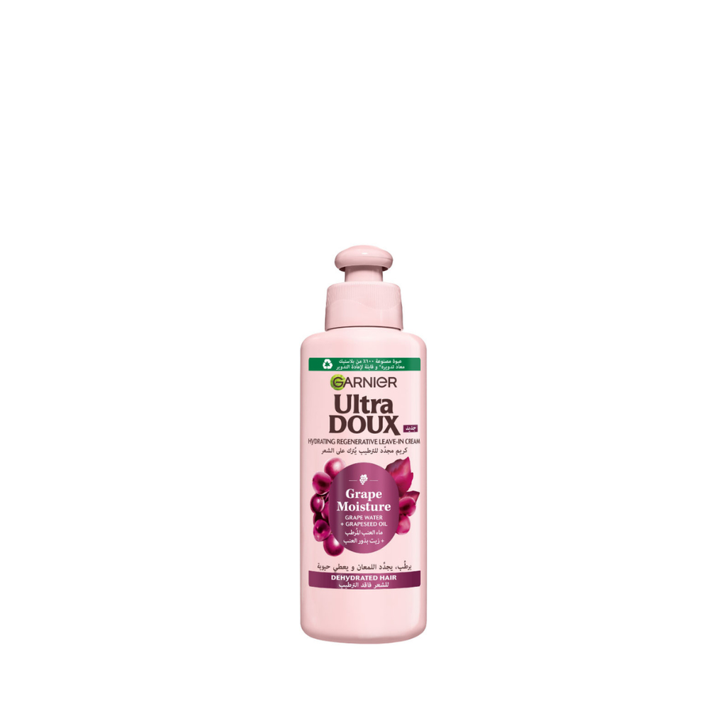 [R0678400] Garnier Ultra Doux Grape Moisture 2 in 1 Styling Cream, Volumizing Hydration for Dehydrated Hair With Hydrating Grape Water + Antioxidant Grapeseed Oil