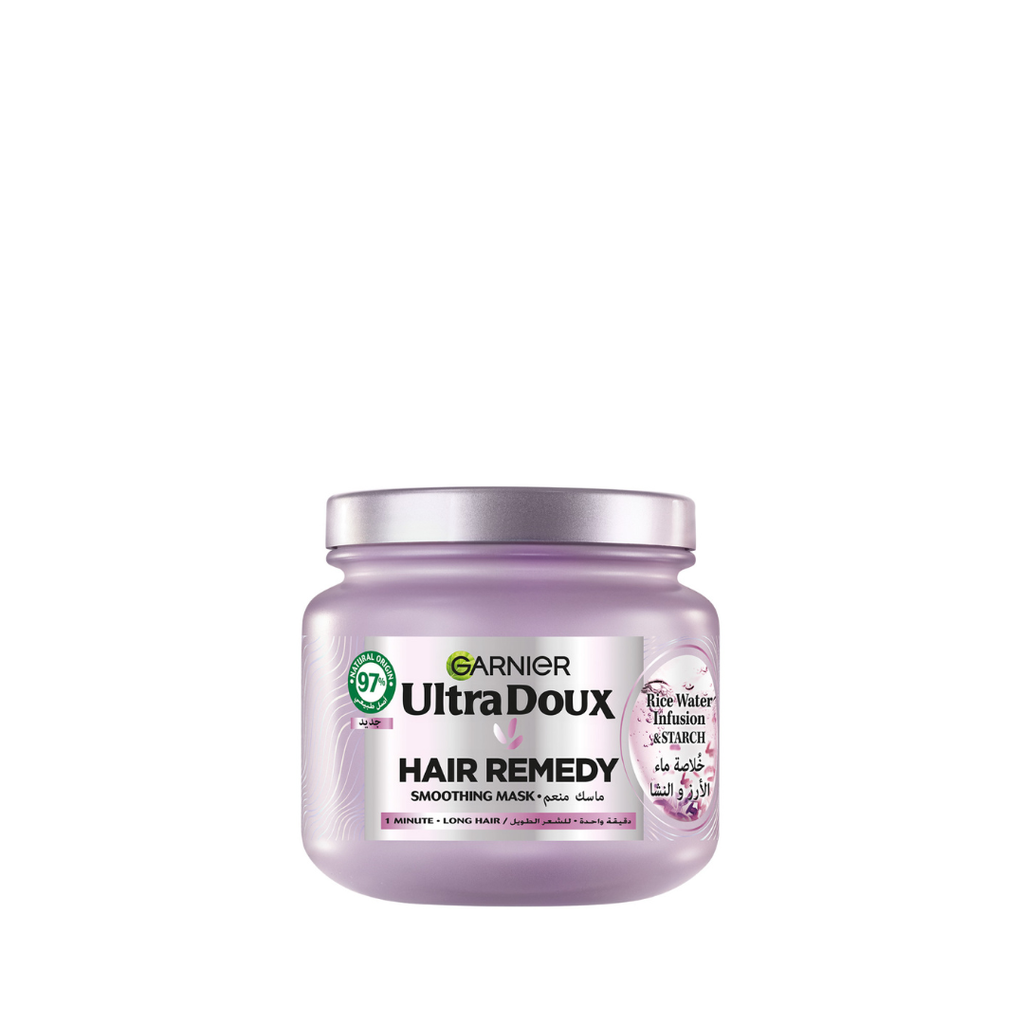 [C7063200] Garnier Ultra Doux Rice Water Infusion & Starch Hair Remedy Mask, Smooth And Shine